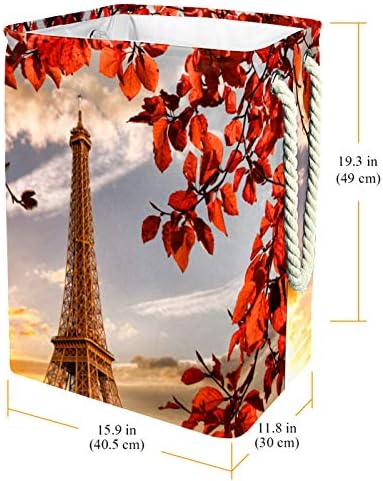NDKMEHFOJ Eiffel-Torony Szennyesben Kosarak Vízálló Piszkos Ruhát Sorter Összecsukható, Puha Fogantyú, Színes, Otthon