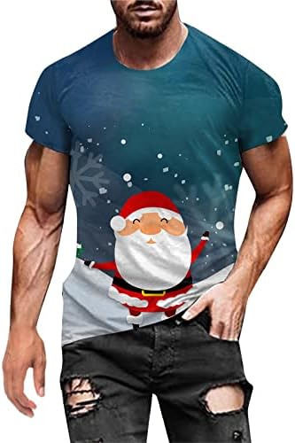 DSODAN Karácsonyi Férfi Katona Rövid Ujjú T-shirt Izom Slim Fit Fél Tervező Maximum Xmas Grafikus Vicces Sport Póló