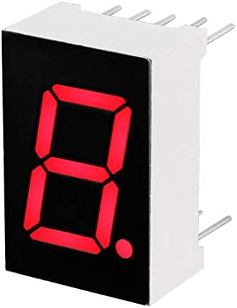 uxcell Közös Anód 10 Pin 1 Bit 7-Szegmens Kijelzőn 0,75 x 0,5 x 0.31 Hüvelyk 0.5 Piros LED Kijelző Digitális Cső 5db