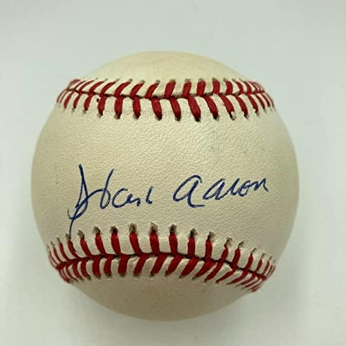 Kedves Hank Aaron Aláírt Hivatalos Nemzeti League Baseball SZÖVETSÉG COA - Dedikált Baseball