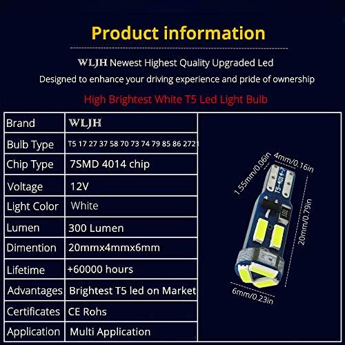 WLJH - T5 37 74 286 2721 W3W PC74 PC37 Mini Led Izzó - Nagy Fényerejű LED Izzók, Ideális Belső műszerfal Nyomtávú Klaszter