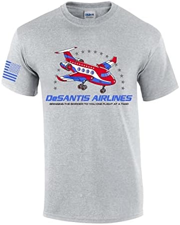 Desantis Airlines Hozza A Határon, hogy Egy Járat egyszerre Hazafias Ron Desantis Vicces Rövid Ujjú T-Shirt