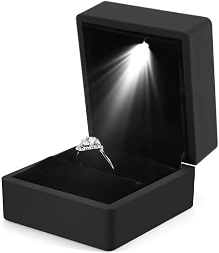 n/a Gyűrű Doboz LED Ékszer Gyémánt Gyűrű Tároló Doboz Világító jegygyűrű Ékszer Szervező Tároló Ajándék (Szín : Fekete,