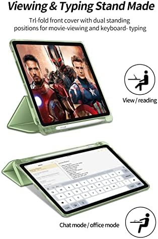 ExuCase Kompatibilis iPad Air 5 2022 Esetben tolltartó, iPad 4 Generáció 2020 10.9 Hüvelyk Tri-fold Okos Esetben az