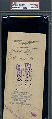 Fred Merkle PSA DNS-Cert Aláírt 1918 Chicago Cubs fizetésnél Autogram - MLB Vágott Aláírás